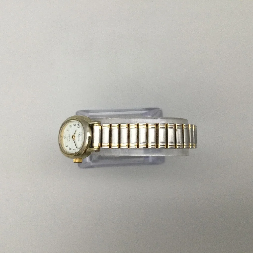 Timex Cavatina Womens Watch 17mm Two Tone Oval Dial Stretch New Battery